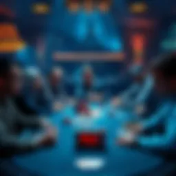 Group of players at a poker table focused on a Pot-Limit Omaha game
