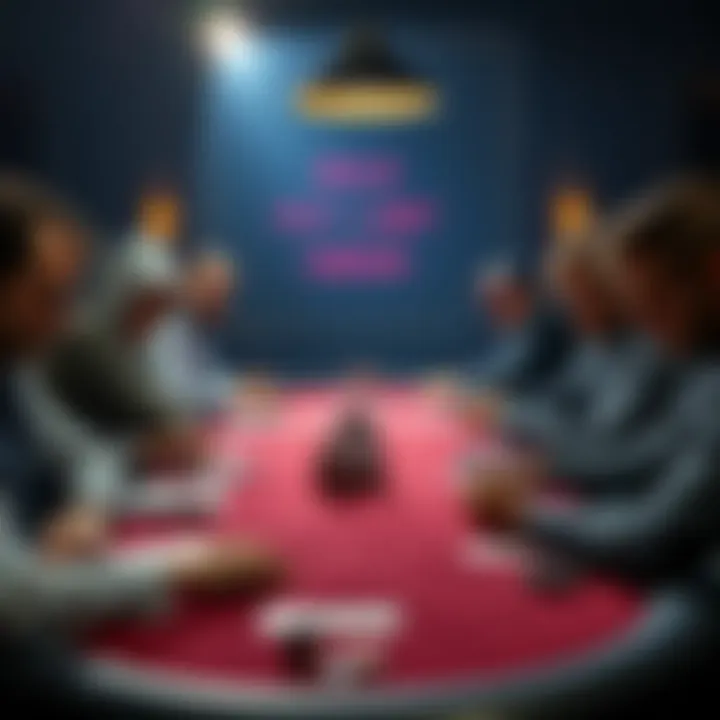 A group of players at a poker table focused on their cards during a Pot-Limit Omaha game