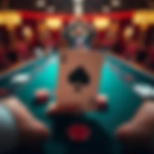 A poker table scene showing a 6 of clubs card accidentally revealed during an all-in preflop moment