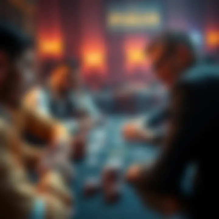 A poker table scene showing players with cards, one player looks concerned about his hand, while another appears aggressive.