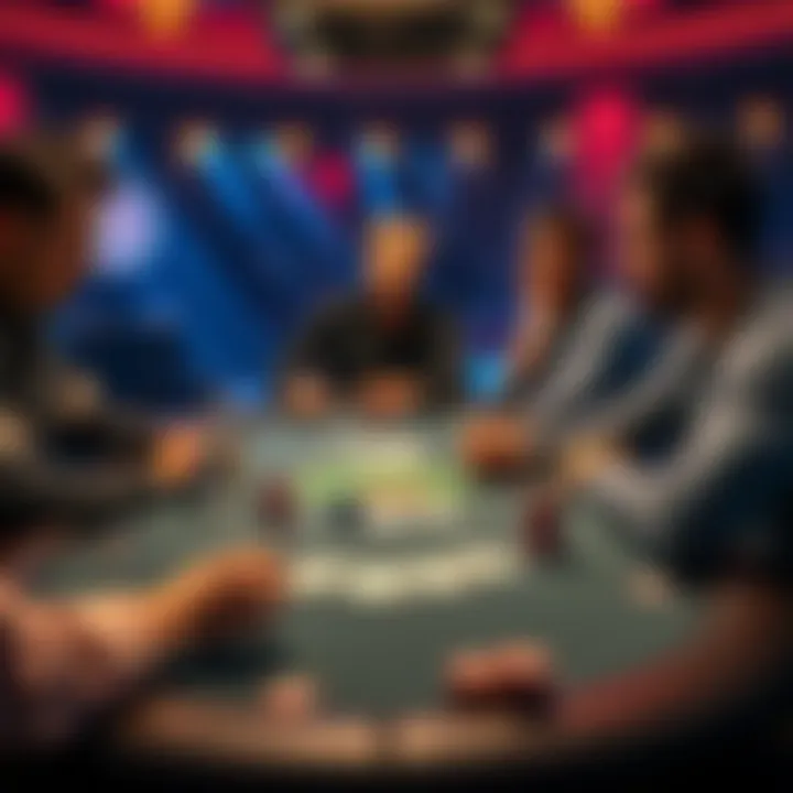 A poker table scene showing a player in the big blind position holding 82o, facing a drunk player raising with AA, focusing on their strategies