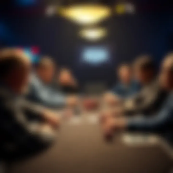 A tense poker game at a table during a World Series of 3b Jam, showing players engaged in a 4b pot situation.