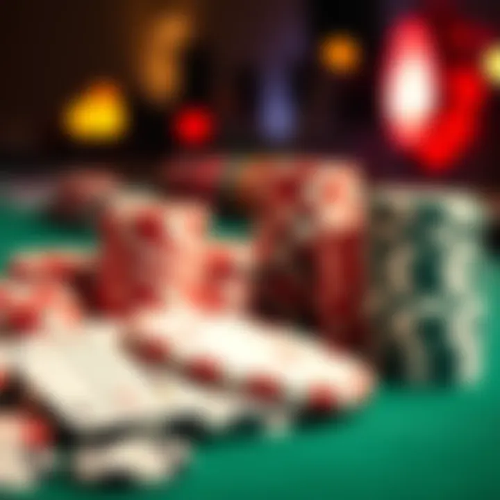 Poker table setup with chips and cards ready for play