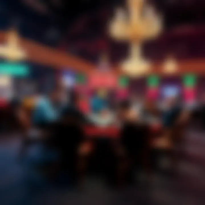 Poker Table in Las Vegas A lively poker table with players engaged in a game in Las Vegas, set during New Year's Eve celebration.