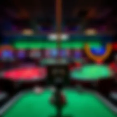 A side-by-side view of a poker table and a table game setup, highlighting the work environments of poker dealers and table game dealers in a casino.
