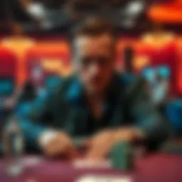 A player looks frustrated at a poker table after going all-in with K10os in a tournament, showing disappointment at not winning