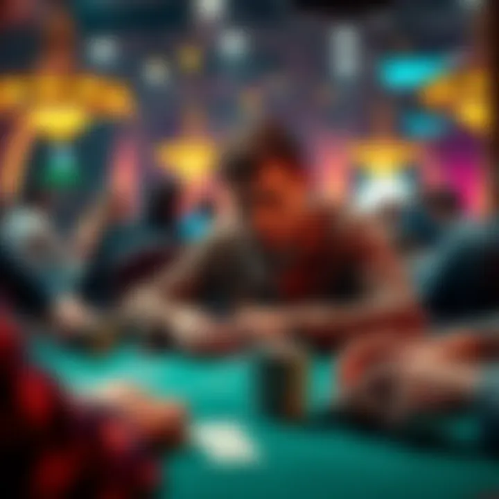 A player focused at a poker table during a $140 Bounty tournament, with cards and chips in front of him, surrounded by other players and an intense atmosphere.