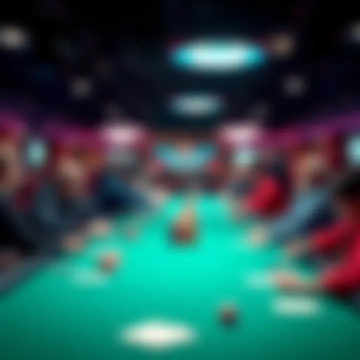 Players gathered around poker tables for a $160 buy-in tournament with $50 bounties, discussing strategies and opportunities.