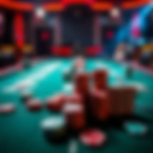 A poker table with chips and cards ready for a 4-person tournament