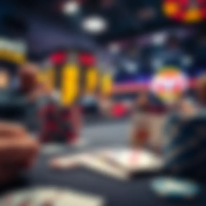 Exciting poker tournament with cards and chips on the table