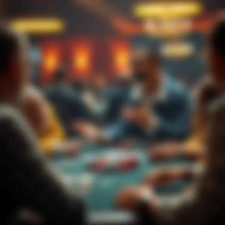 A YouTuber explaining low stakes poker strategies to an audience, with cards and chips on the table