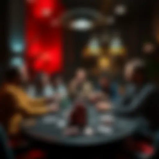 A group of friends playing poker at a table in a cozy room, showcasing both private and public poker settings