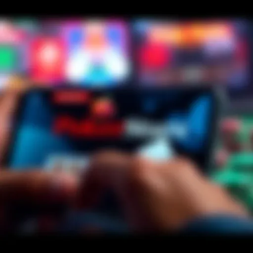 A smartphone displaying the FanDuel app with PokerStars logo on the screen, showcasing online poker