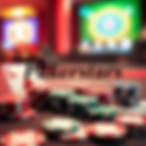 Pokerstars logo with poker cards and casino chips on a table