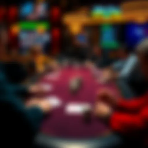 A poker table on PokerStars showing players engaged in a game, highlighting cash games and tournaments with cards and chips visible.