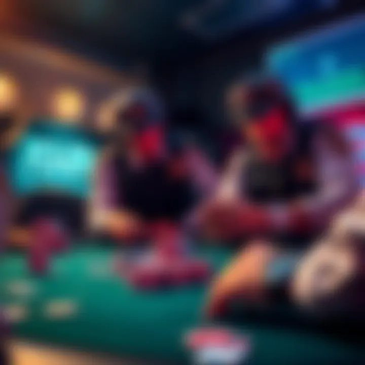 Police officers shutting down an illegal poker room in Houston, with poker chips and cards visible on the table