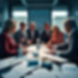 A group of politicians engaging in a serious discussion amidst papers and charts, indicating recent developments in politics.