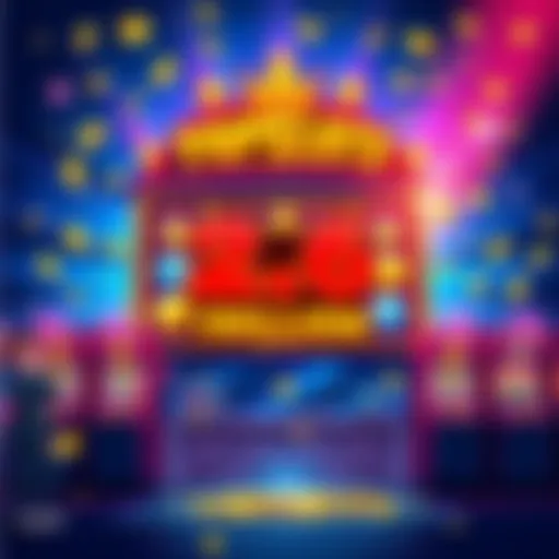 A vibrant illustration of the Popslots game interface showcasing a high balance of 2.6 trillion coins, with colorful slot machines and excited players.