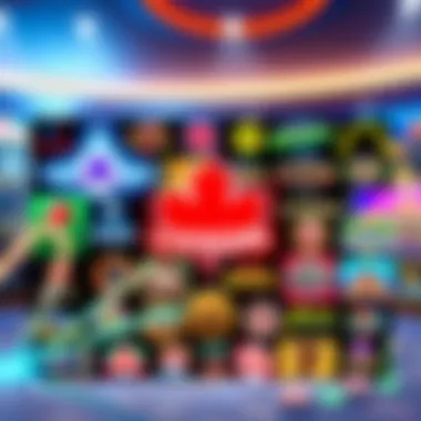 A collage of logos from various online casinos popular in Canada, showcasing vibrant graphics and themes.