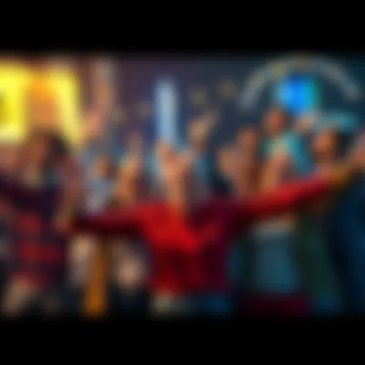 A group of diverse people celebrating progress with smiles and open arms, showcasing joy and optimism for future changes.
