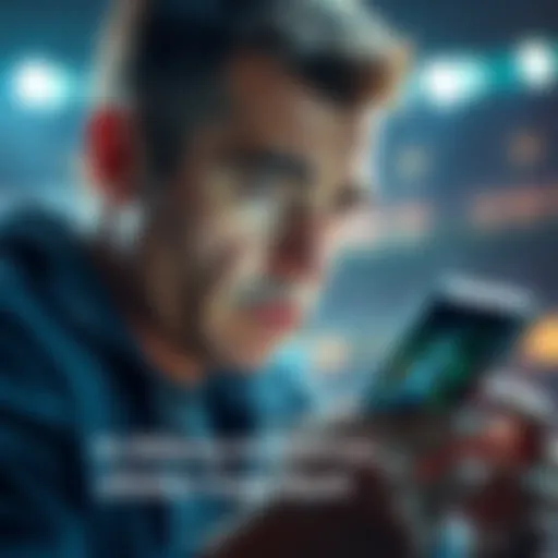 A concerned person looking at a phone with sports betting apps, reflecting the need for help after gambling losses