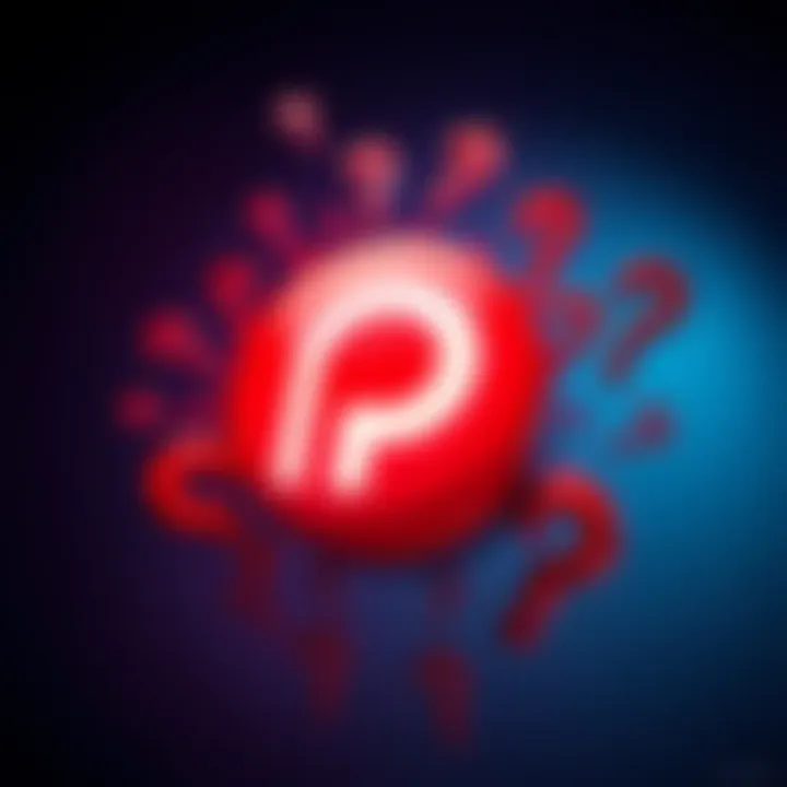 Postly logo with question marks A logo representing Postly surrounded by question marks, symbolizing uncertainty and inquiry