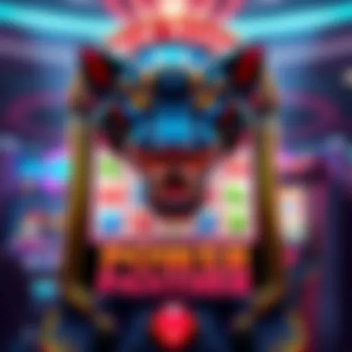 A vibrant and colorful Power Panther slot machine with bright graphics and a winning display on the screen.