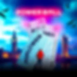 A graphic showing Powerball lottery tickets with British landmarks in the background