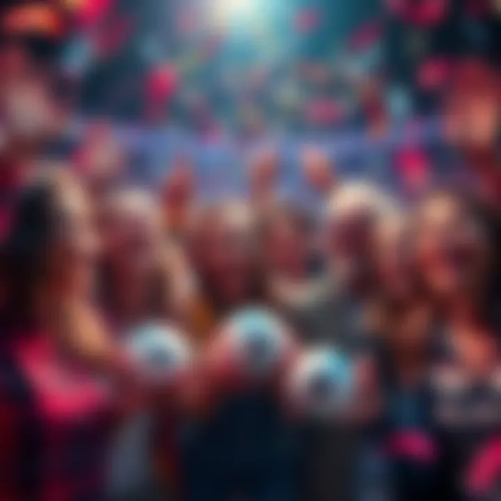 Powerball Winners Celebration Group of happy people celebrating a Powerball win with confetti and smiles