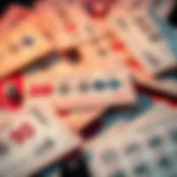 A collection of Powerball tickets that have won over a million dollars, showcasing the winning patterns.