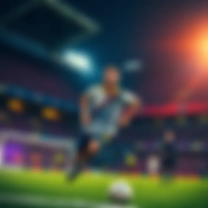 A soccer player celebrating a goal in a packed stadium during a Premier League match, with betting slips in the foreground.