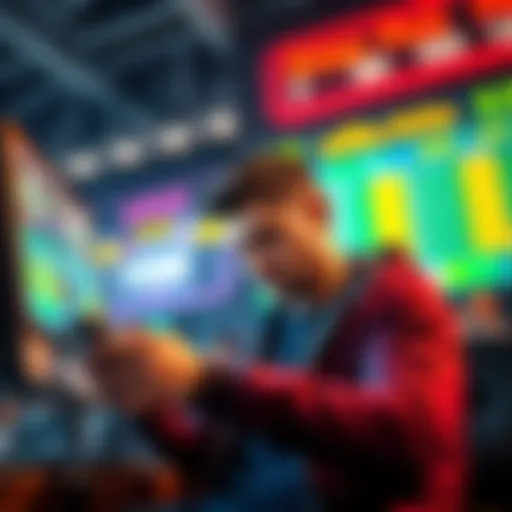 A player looking frustrated while checking their betting account, with winnings displayed on a screen next to them.