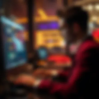 Professional Gambler Seeking Tips A person looking at a computer screen with a gambling website, showing interest in sharing winnings for a cash tip.