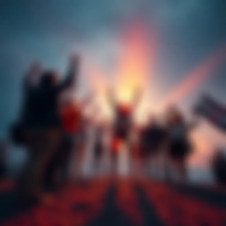 A group of people celebrating a key moment in achieving their goal