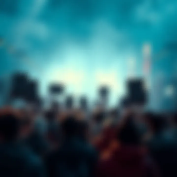 Public Discontent A crowd of people expressing disappointment and frustration over unmet expectations, holding signs and talking to each other.