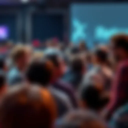 Crowd of people expressing their opinions about the term 'Retards' during a discussion