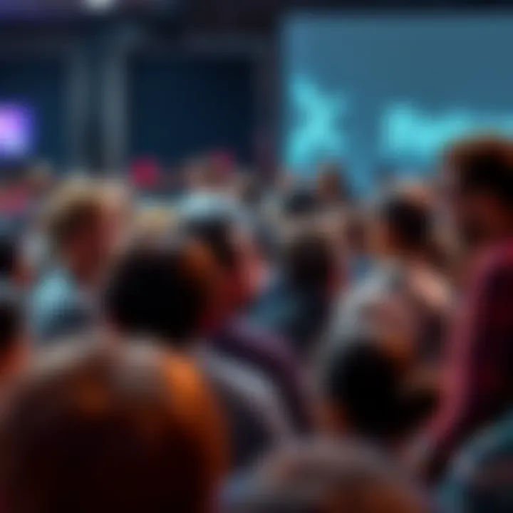 Crowd of people expressing their opinions about the term 'Retards' during a discussion