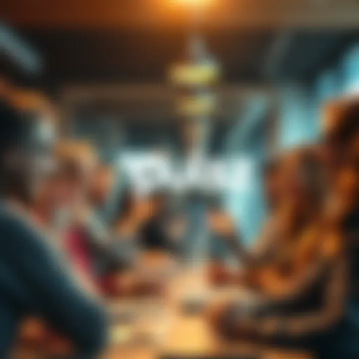 A diverse group of people sharing ideas and experiences in an online forum, highlighting enthusiasm for pulsz