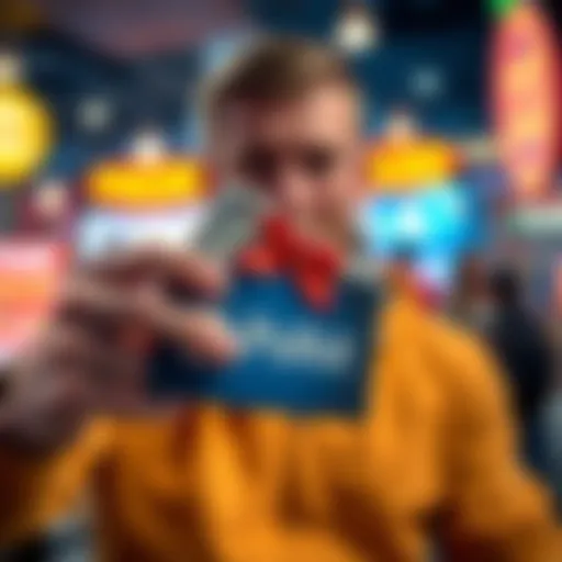 Person holding cash and a gift card after winning at Pulsz