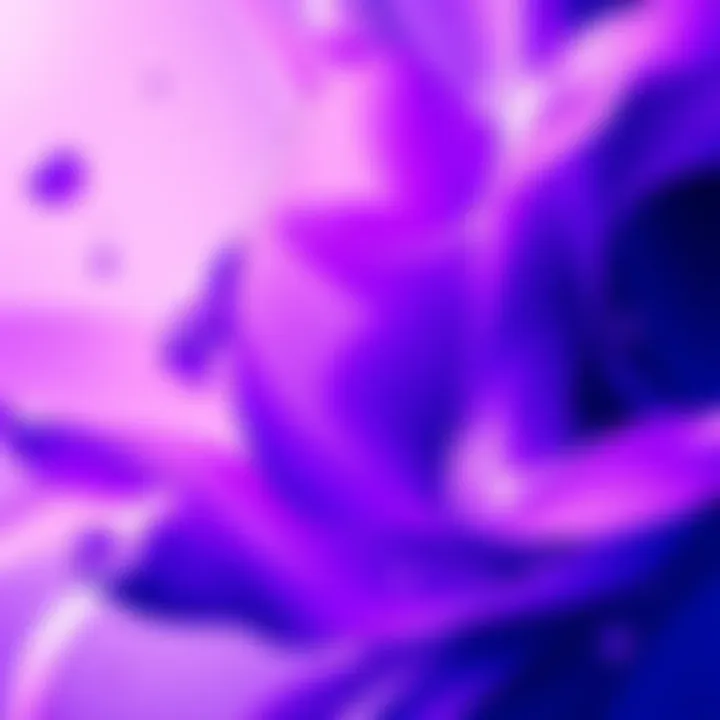 An artistic representation of the color purple, symbolizing creativity and spirituality, with abstract shapes and patterns