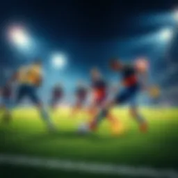 Players from Quads and Royal competing intensely on the field during an exciting match