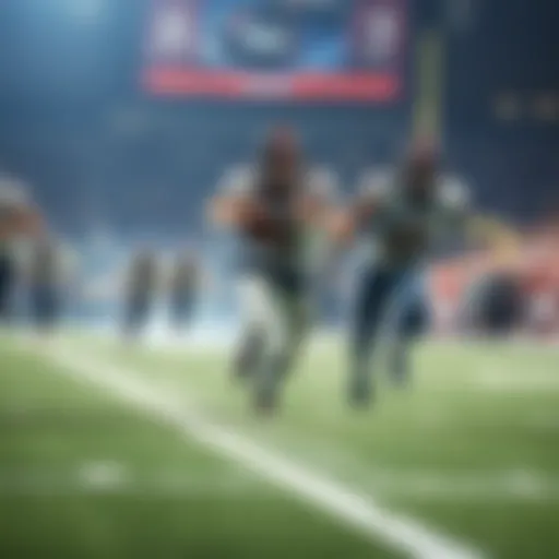 A group of NFL quarterbacks running with the football on the field during a game, showcasing their speed and agility.
