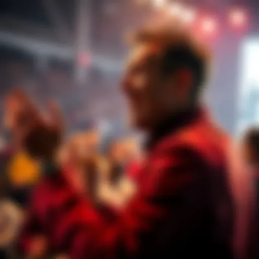 Quillan passionately addressing a group of people, conveying a clear message