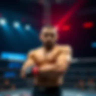 Abdul Rakhman Yakhyaev ready for fight Abdul Rakhman Yakhyaev standing in the UFC octagon, focused and ready for his upcoming match.