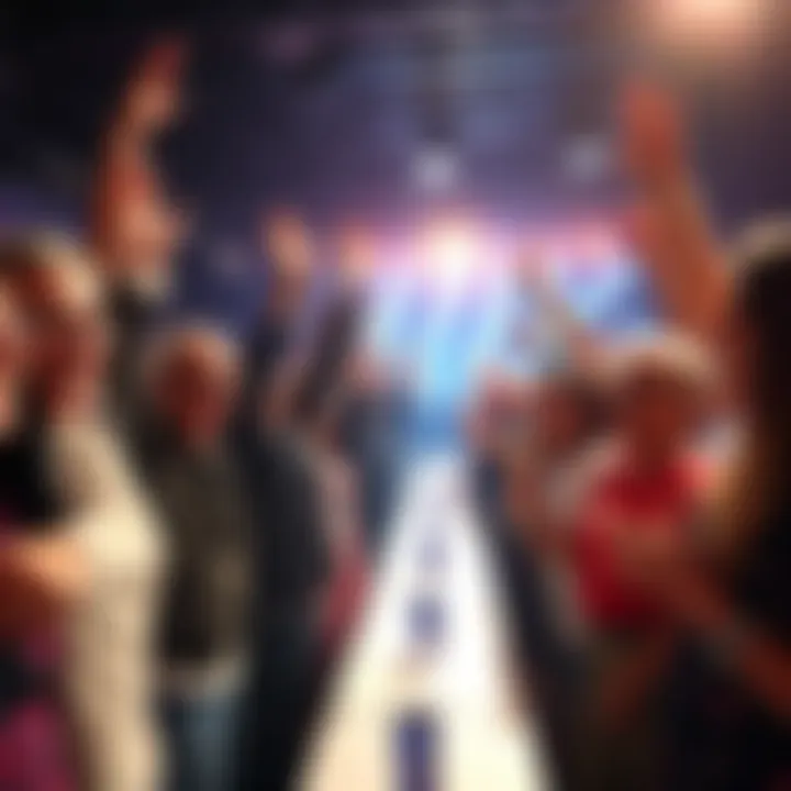 A diverse group of people celebrating a remarkable achievement at an event, showcasing joy and excitement.