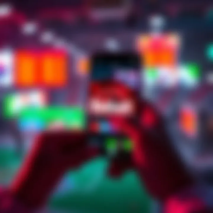 A person using the Rebet app for sports betting and casino games on their smartphone.