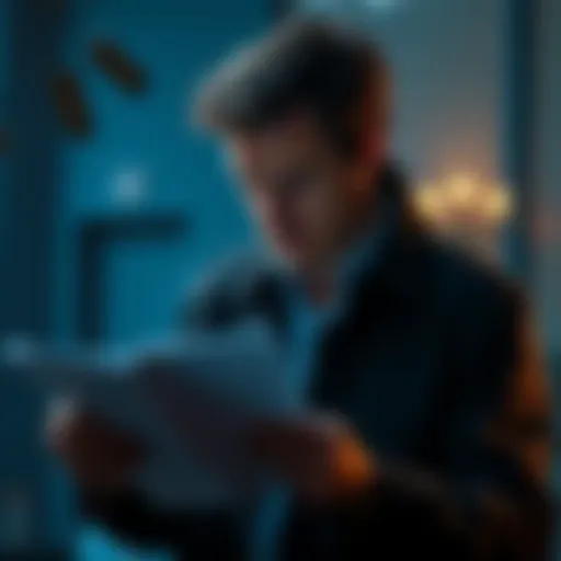 A person examining documents and searching for truth