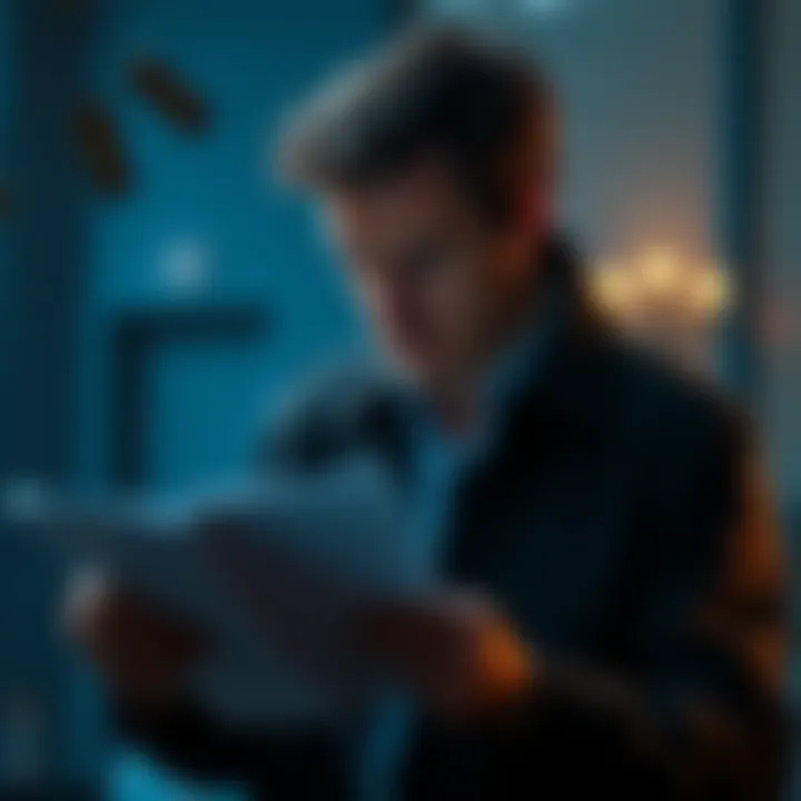 Recent Revelations A person examining documents and searching for truth