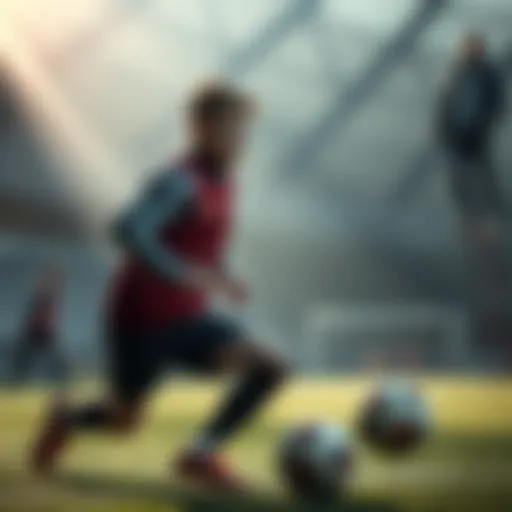 Reed practicing soccer drills during training session