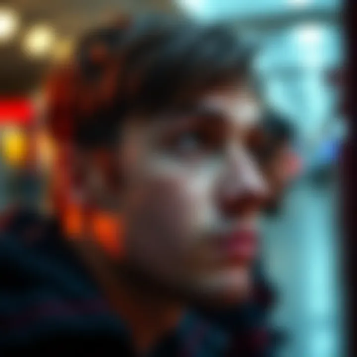 A person looking back at past mistakes with a thoughtful expression, symbolizing reflection and learning from failures.